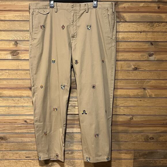 POLO Ralph Lauren The Polo Chino Twill Logo Emblem Men’s Pants 44x30 Embroidered - Picture 1 of 16